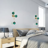Modern Gold 3-Light Decorative Green Glass Indoor Globe Wall Sconce