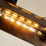 Industrial Loft Linear Pendant Light Vintage Pool Light Fixture Rust 6-Light Pendant Light