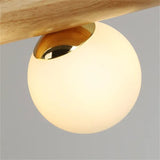 Lámpara colgante de isla de cocina de 7 luces con globo de vidrio lineal moderno
