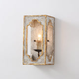 Heye French Country Candle - Aplique de pared envejecido cuadrado de 1 luz