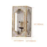 Heye French Country Candle Square Mur en difficulté Sronce 1-Light