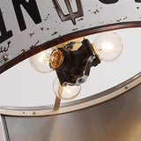 Lámpara colgante industrial cuadrada de 3 luces Placa de matrícula de metal vintage
