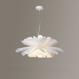 White Acrylic Pendant Light Chandelier in Flower Shape
