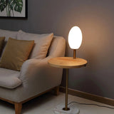 Table à l'extrémité en bois naturel LED Lampe à étage de lampe à teinte de charge sans fil Base de marbre