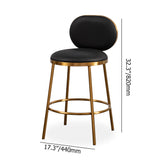 Modern Beige Faux Leather Upholstery Round Counter Stool with Back