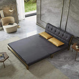 Modern Black Convertible Sofa Bed of Tufted Fabric Upholstery in Medium-Richsoul-Daybeds,Furniture,Living Room Furniture