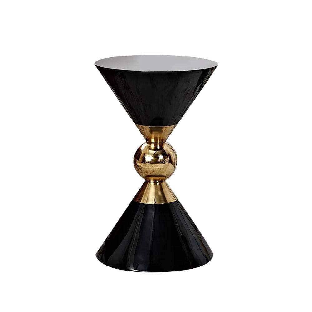 Modern Round Black End Table of Hourglass Fiberglass in Small-Richsoul-End &amp; Side Tables,Furniture,Living Room Furniture