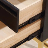 Schwarzes 47-Zoll-Holz-Küchen-Sideboard mit Schubladen Modernes Sideboard-Buffet