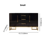 Black 47" Wood Kitchen Sideboard with Drawers Modern Sideboard Buffet