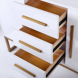 Weißes, modernes 59-Zoll-Sideboard aus Holz mit Schubladen, Küchen-Buffetschrank
