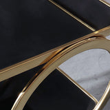 عربة شريطية ثلاثية الطبقات الحديثة على عجلة مع مقبض بأسلوب ذهبي أسود وملعون أ