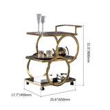 Modern Rolling 3-Tier Bar Cart on Wheel with Handle in Black & Brushed Gold Style A