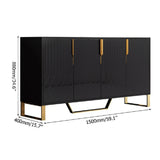 60" Contemporary Sideboard Buffet 4-Door Sideboard Table Kitchen Buffet Table