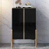 ARO Contemporary Black 2 Doors Chest Chest Modern Cabinet للتخزين