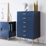 4 Drawer Chest Dresser Storage Chest Blue Accent Cabinet for Bedroom