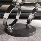 White Extendable Coffee Table with Ring-shaped Metal Pedestal-Richsoul-Coffee Tables,Furniture,Living Room Furniture
