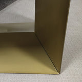 79 "アンティークの真鍮のモダンな長方形の石のダイニングテーブル