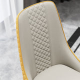 Minimalistischer gepolsterter Stuhl aus Kunstleder in Orange und Beige für Esstisch, 2er-Set