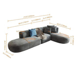 104.3'' L-Shaped Sectional Corner Modern Modular Sofa with Pillows in Gray-Richsoul-Furniture,Living Room Furniture,Sectionals