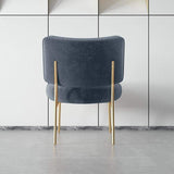 Deep Gray Velvet Accent Chair Modern Upholstered Armless Chair with Gold Legs-Richsoul-Chairs &amp; Recliners,Furniture,Living Room Furniture