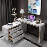 Modern Gray 55" L-Shaped Desk Corner Computer Desk with Cabinet-Desks,Furniture,Office Furniture