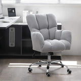Silla de oficina moderna tapizada de algodón y lino silla giratoria de altura ajustable