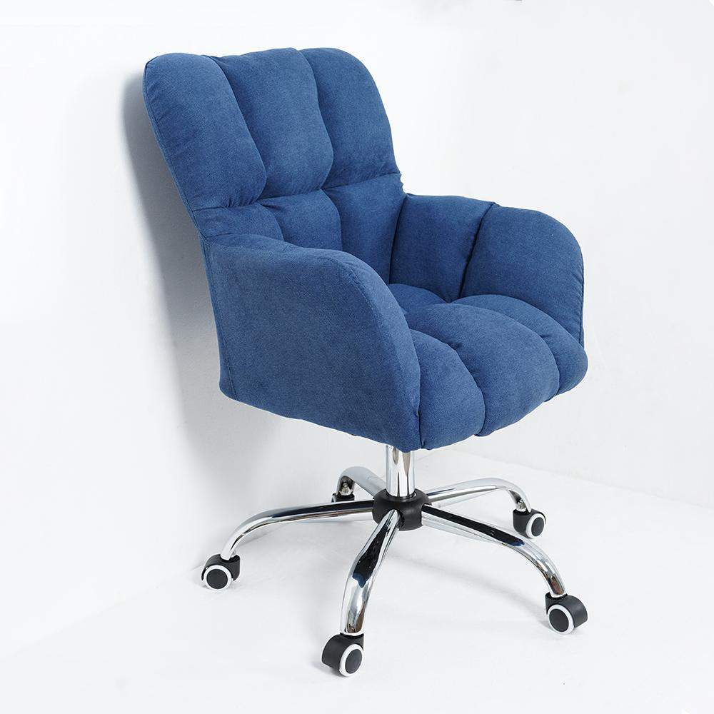Modern Office Chair Upholstered Cotton&Linen Swivel Task Chair Height Adjustable-Furniture,Office Chairs,Office Furniture