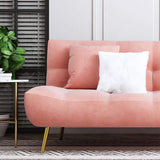 71" Pink Sleeper Sofa Bed Convertible Sofa Couch Velvet Upholstery-Richsoul-Daybeds,Furniture,Living Room Furniture