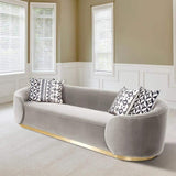 Pink 3-Seater Sofa Upholstered Velvet Sofa Pillows Included-Richsoul-Furniture,Living Room Furniture,Sofas &amp; Loveseats