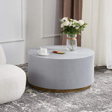 Industrial Coffee Table Round Cement-Like Coffee Table in Light Gray-Richsoul-Coffee Tables,Furniture,Living Room Furniture