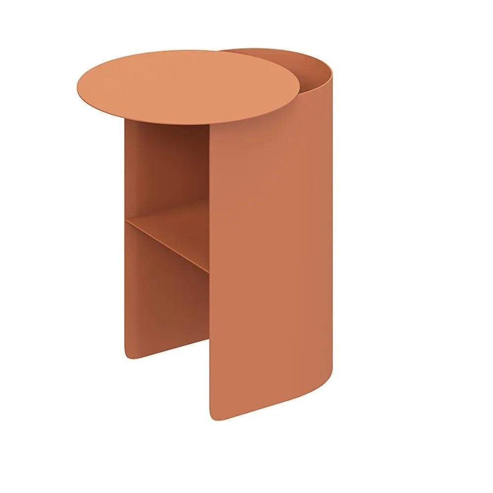 Modern Accent Tables Metal Side Table Round Small Metal Geometric Nightstand-Orange-Richsoul-End &amp; Side Tables,Furniture,Living Room Furniture