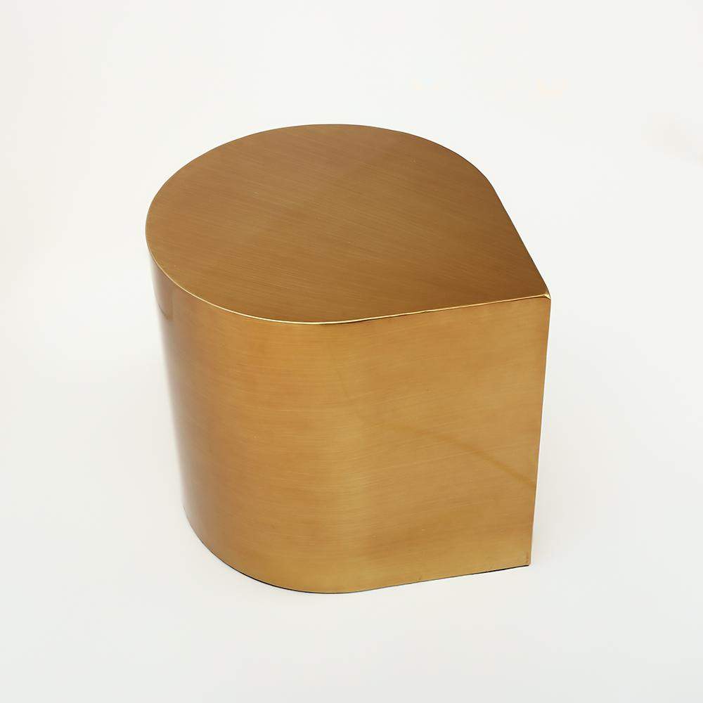 Postmodern Metal Side Table in Water Drop Design End Table in Brushed Gold Single Piece-Richsoul-End &amp; Side Tables,Furniture,Living Room Furniture