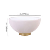 Beige Drum Coffee Table Stone Round PU-Leather Accent Table in Gold-Richsoul-Coffee Tables,Furniture,Living Room Furniture