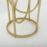 White Round End Table Marble Top Side Table Metal in Gold-Richsoul-End &amp; Side Tables,Furniture,Living Room Furniture