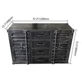 39" Cargo Container Style Sideboards & Buffets with Drawers and Doors Metal in Small