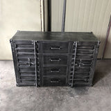 39" Cargo Container Style Sideboards & Buffets with Drawers and Doors Metal in Small