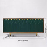 59" Green Credenza Storage Sideboard Cabinet Mid-Century Modern