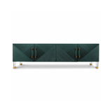 Modern 79" Black with Gold Leg Sideboard Buffet with Gold Leg and 4 Doors