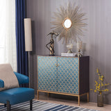 Modern Cabinet Scale Patterned Sideboard Buffet with Doors & Shelves in Large