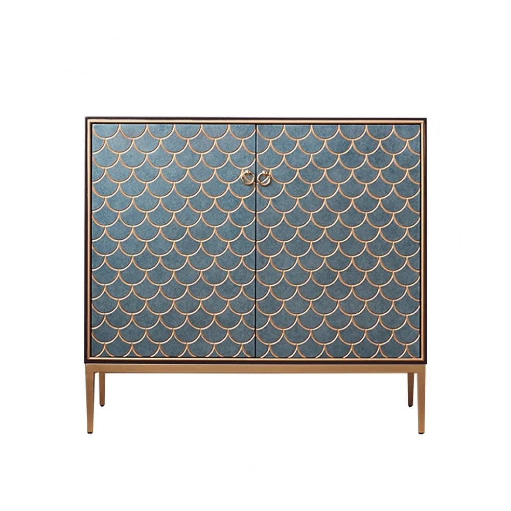 Modern Cabinet Scale Patterned Sideboard Buffet with Doors & Shelves in Large
