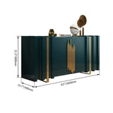 Aparador de lujo ligero de 63" Buffet rectangular negro con 2 puertas y 2 estantes en dorado