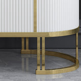 Buffet moderne du buffet de luxe léger en marbre ovale moderne avec portes en petits