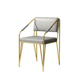 Modern PU Leather Upholstered Leisure with Gold Metal Legs Vanity Chair