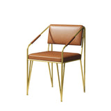 Modern PU Leather Upholstered Leisure with Gold Metal Legs Vanity Chair