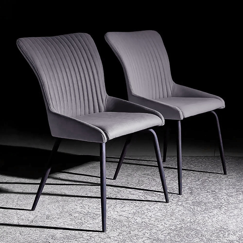 Modern Upholstered Dining Chair Dining Room Chair Set of 2 in Gray