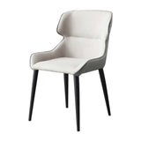 Modern Gray Dining Chair Upholstered Side Chair PU Leather Set of 2