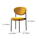 Moderne gepolsterte Esszimmerstühle Leinen Beistellstuhl 2er-Set in Gelb