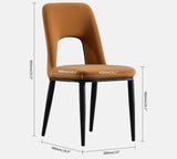 Silla de comedor moderna con respaldo de bucle, silla sin brazos, acero al carbono en negro, juego de 2