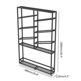 Industrial Wall Mounted Wine Rack with Glass Rack -Black