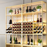 Rack de vin debout contemporain en or avec rack en verre-b